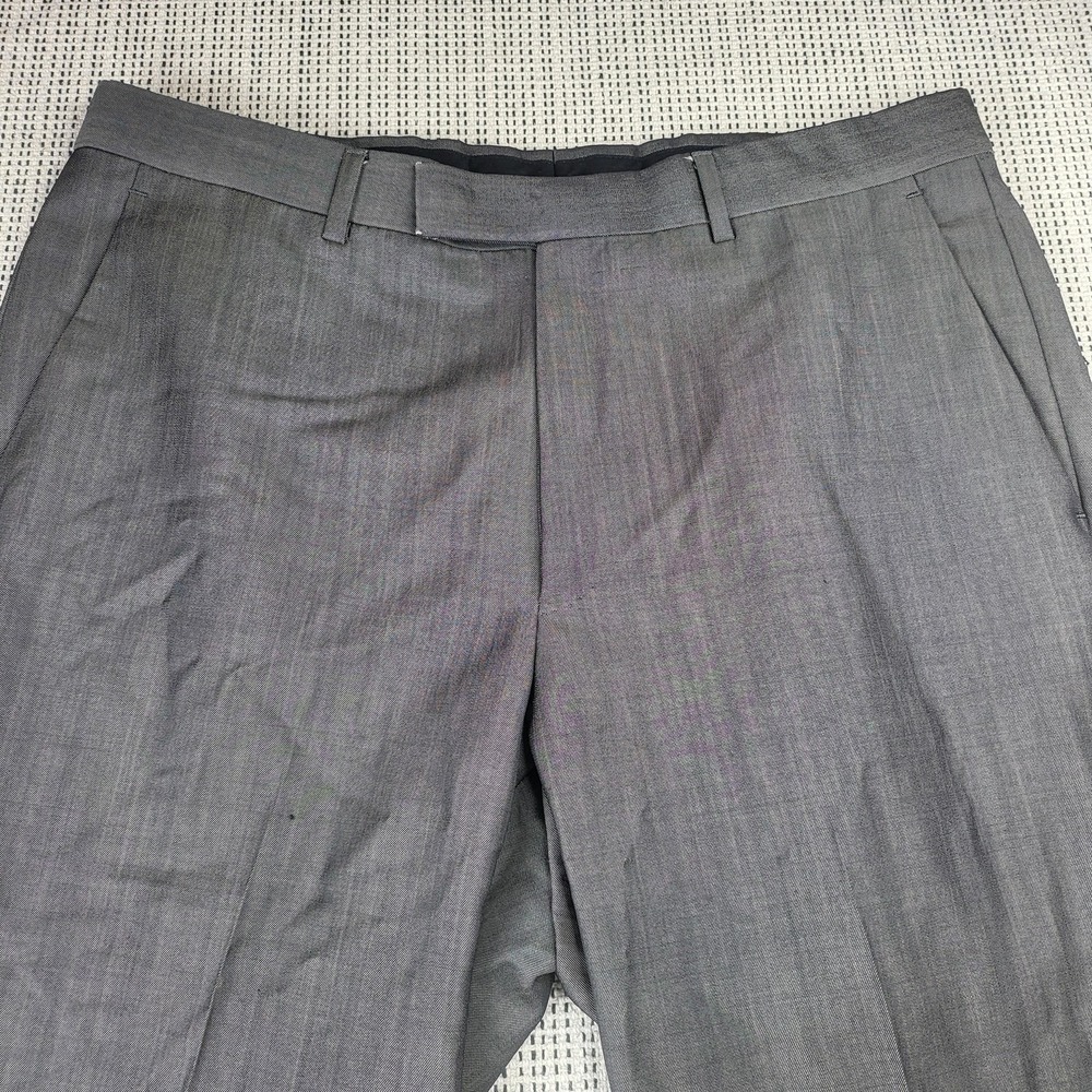 Z ZEGNA Dress Pants Mens 34x29 Gray Wool Mohair‎ Flat Front Regular Formal